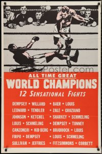 2p0667 ALL TIME GREAT WORLD CHAMPIONS 1sh 1940s Jack Dempsey, Joe Louis, Rocky Graziano, boxing!