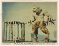 2p1782 7th VOYAGE OF SINBAD color English FOH LC 1958 Ray Harryhausen, great FX image of cyclops!