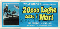 2p0335 20,000 LEAGUES UNDER THE SEA Italian 3p R1970s Jules Verne classic, art of deep sea divers!