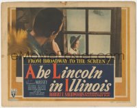 2p1090 ABE LINCOLN IN ILLINOIS TC 1940 Raymond Massey watches Mary Howard outside his window!