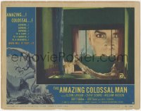 2p1177 AMAZING COLOSSAL MAN LC #6 1957 best image of monster peeking at bathing girl through window!