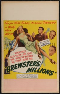 2p0026 BREWSTER'S MILLIONS WC 1945 Dennis O'Keefe has to spend a million in 30 days, great art!