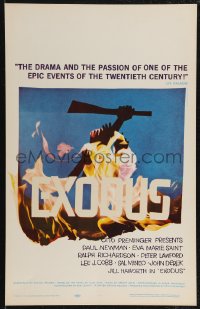 2p0044 EXODUS WC 1961 great artwork of arms reaching for rifle by Saul Bass, Otto Preminger!