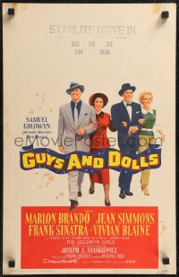 2p0055 GUYS & DOLLS WC 1955 Marlon Brando, Jean Simmons, Frank Sinatra & Blaine arm-in-arm!