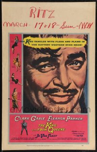 2p0065 KING & FOUR QUEENS WC 1957 King Clark Gable tangles w/flesh & flame in hottest western ever!