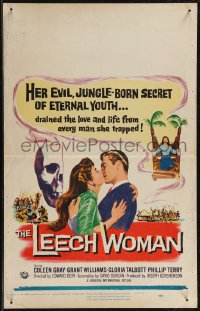 2p0066 LEECH WOMAN WC 1960 deadly female vampire drained love & life from every man she trapped!