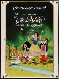 2r0029 SNOW WHITE & THE SEVEN DWARFS 30x40 R1983 Walt Disney animated cartoon fantasy classic!
