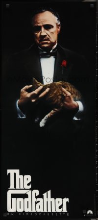 2r0033 GODFATHER 16x38 video poster R1991 Marlon Brando & cat in Francis Ford Coppola crime classic