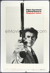 2s0511 MAGNUM FORCE linen 40x60 1973 best different c/u of Clint Eastwood as Dirty Harry w/gun, rare!