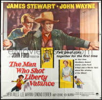 2s0013 MAN WHO SHOT LIBERTY VALANCE 6sh 1962 John Wayne & James Stewart 1st together, ultra rare!