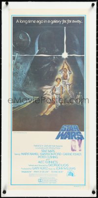 2s0906 STAR WARS linen first printing Aust daybill 1977 George Lucas classic epic, art by Tom Jung!