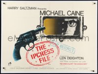 2s0754 IPCRESS FILE linen British quad 1965 Michael Caine, the spy story of the century, top secret!