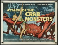 2s0023 ATTACK OF THE CRAB MONSTERS 1/2sh 1957 Roger Corman, art of Pamela Duncan attacked by beast!