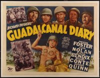 2s0028 GUADALCANAL DIARY 1/2sh 1943 great art of top stars close up & in island action, ultra rare!