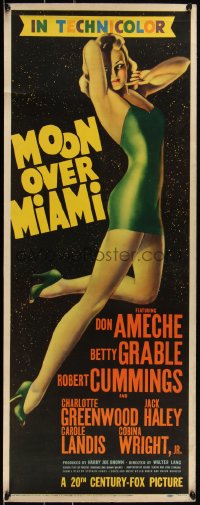 2s0118 MOON OVER MIAMI insert 1941 wonderful sexy full-length Alberto Vargas-like pinup art, rare!