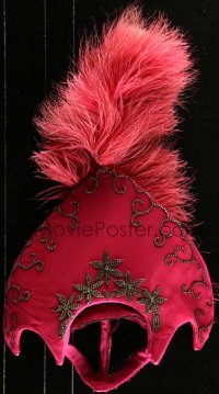 2s0002 MAE WEST show hat 1930s hot pink with ostrich plumes & many rhinestones, from her nephew!