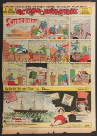 2s0007 SUPERMAN 15x21 newspaper comic page November 12, 1939 he threatens bank owner, ultra rare!
