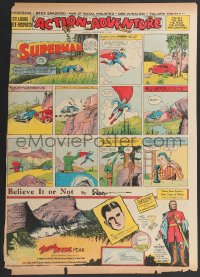 2s0008 SUPERMAN 15x21 newspaper comic page November 19, 1939 he rescues crashing car, ultra rare!