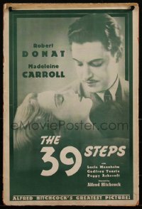 2s0038 39 STEPS pressbook R1943 Alfred Hitchcock, Robert Donat, Madeleine Carroll, ultra rare!