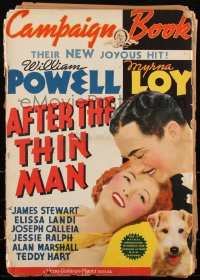 2s0040 AFTER THE THIN MAN pressbook 1936 William Powell, Myrna Loy, Asta, color poster images, rare!