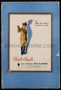 2s0052 GREAT DICTATOR pressbook 1940 Charlie Chaplin, Paulette Goddard, Hirschfeld art inside, rare!