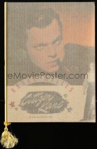 2s0073 CITIZEN KANE souvenir program book 1941 Orson Welles, w/ glassine overlay & rope, very rare!
