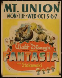 2s0020 FANTASIA jumbo WC 1941 Disney, great art of satyrs, mushrooms, hippo & elephant, ultra rare!