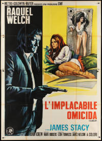 2t0063 FLAREUP Italian 2p 1970 different art of sexy Raquel Welch & man who wants to kill her!
