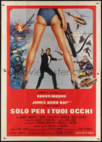 2t0064 FOR YOUR EYES ONLY Italian 2p 1981 Roger Moore as James Bond 007, Brian Bysouth art!