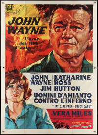 2t0067 HELLFIGHTERS Italian 2p 1969 art of John Wayne as fireman Red Adair & Katharine Ross!