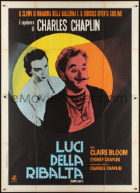 2t0073 LIMELIGHT Italian 2p R1970s close up of aging Charlie Chaplin & pretty Claire Bloom!
