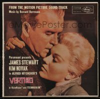 2t0006 VERTIGO 33 1/3 RPM soundtrack record 1958 Bernard Herrmann music from classic Hitchcock movie!