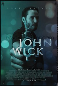 2w0982 JOHN WICK advance DS 1sh 2014 cool close up image of Keanu Reeves pointing gun!
