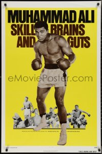 2w1115 SKILL BRAINS & GUTS 1sh 1975 best image of Muhammad Ali in boxing trunks & gloves raised!
