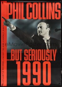 2w0056 PHIL COLLINS 42x59 music poster 1990 wearing suit on stage for ...But Seriously!