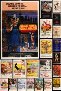 2x0031 LOT OF 74 FOLDED ONE-SHEETS 1950s-1980s great images from a variety of different movies!