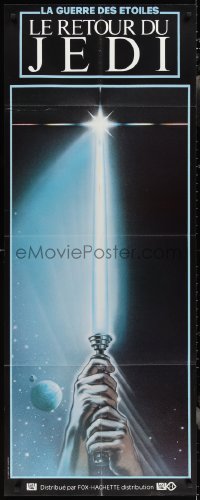2y0036 RETURN OF THE JEDI French door panel 1983 George Lucas, great Tim Reamer lightsaber art!