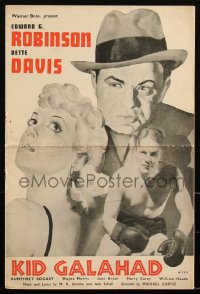 2y0017 KID GALAHAD English pressbook 1937 Edward G. Robinson, Bette Davis, Curtiz, ultra rare!
