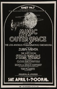 2y0002 MUSIC FROM OUTER SPACE 14x22 music poster 1978 includes The Suite from Star Wars, very rare!