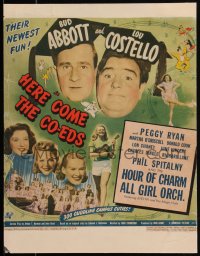 2y0077 HERE COME THE CO-EDS WC 1945 Bud Abbott & Lou Costello are loose in a girls' school, rare!