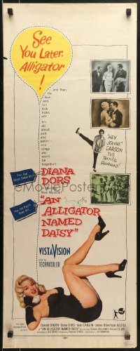 2z0762 ALLIGATOR NAMED DAISY insert 1957 artwork of sexy Diana Dors in skimpy outfit, Jean Carson!