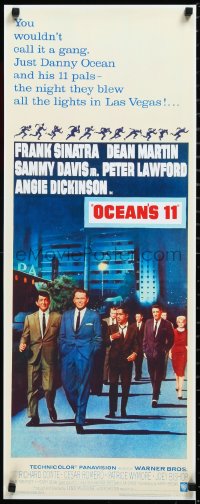 2z0029 OCEAN'S 11 14x36 REPRO poster 2000s Sinatra, Martin, Davis Jr., Dickinson, Lawford!