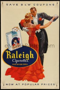 2z0064 BROWN & WILLIAMSON 12x18 advertising poster 1930 wonderful art of a couple dancing!