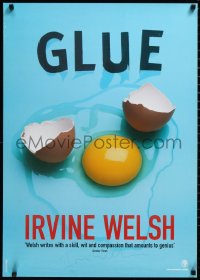 2z0069 GLUE signed 2-sided 23x33 English advertising poster 2001 by author Irvine Welsh!