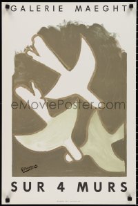 2z0062 SUR 4 MURS 19x28 French museum/art exhibition 1950s Georges Braque artwork of doves!