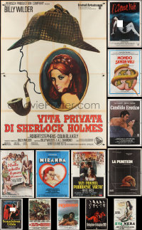 3a0057 LOT OF 14 FOLDED ITALIAN TWO-PANELS 1970s-1980s great images from a variety of movies!