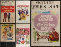 3a0036 LOT OF 5 UNFOLDED & FORMERLY FOLDED DEAN MARTIN & JERRY LEWIS WINDOW CARDS 1950s-1960s cool!