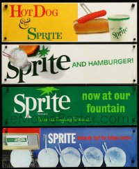 3a0014 LOT OF 4 UNFOLDED SPRITE ADVERTISING POSTERS 1960s have one with a hot dog, burger & more!