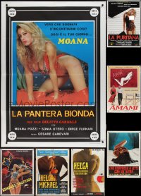 3a0070 LOT OF 7 FOLDED SEXPLOITATION ITALIAN ONE-PANELS 1970s-1990s sexy images with some nudity!