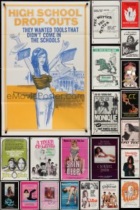 3a0030 LOT OF 34 TRI-FOLDED SEXPLOITATION ONE-SHEETS 1970s-1980s sexy images with some nudity!